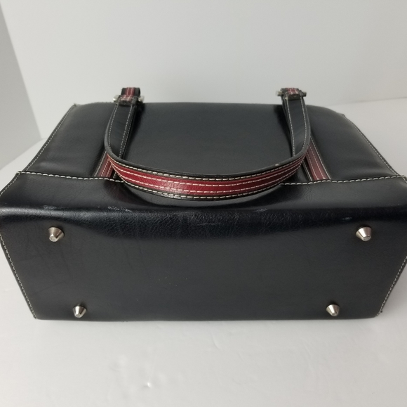 Vintage Kate Spade Tote Bag Black Leather Purse - Picture 11 of 14